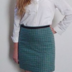 Houndstooth Wool Skirt